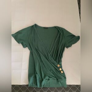 Green Button-Down Top